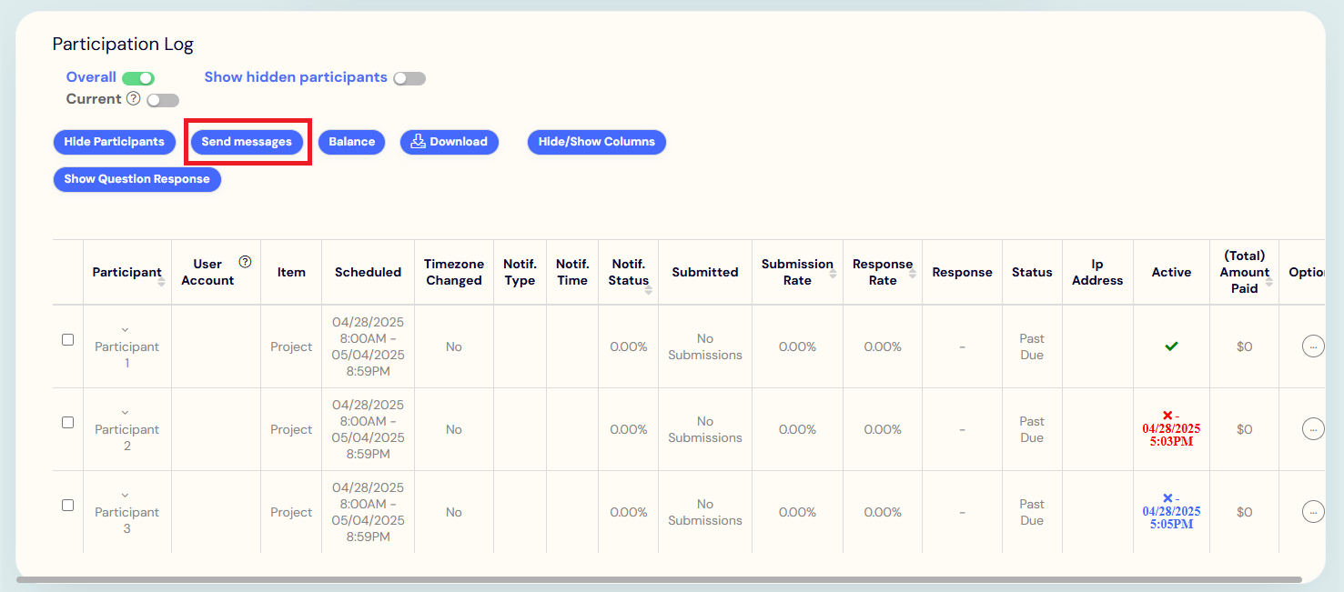 send messages to multiple participants