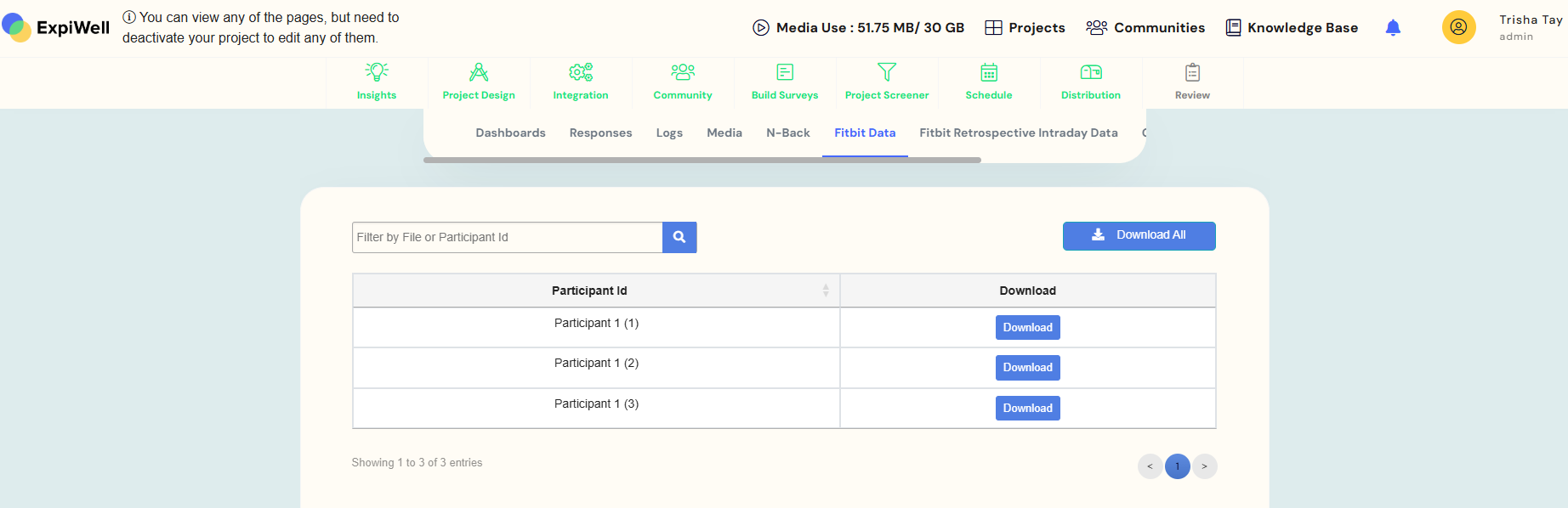 Participant with multiple Fitbit data files