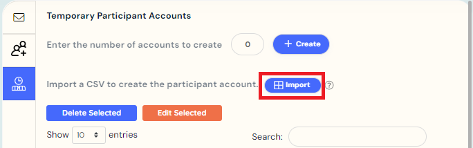 import a CSV file  option