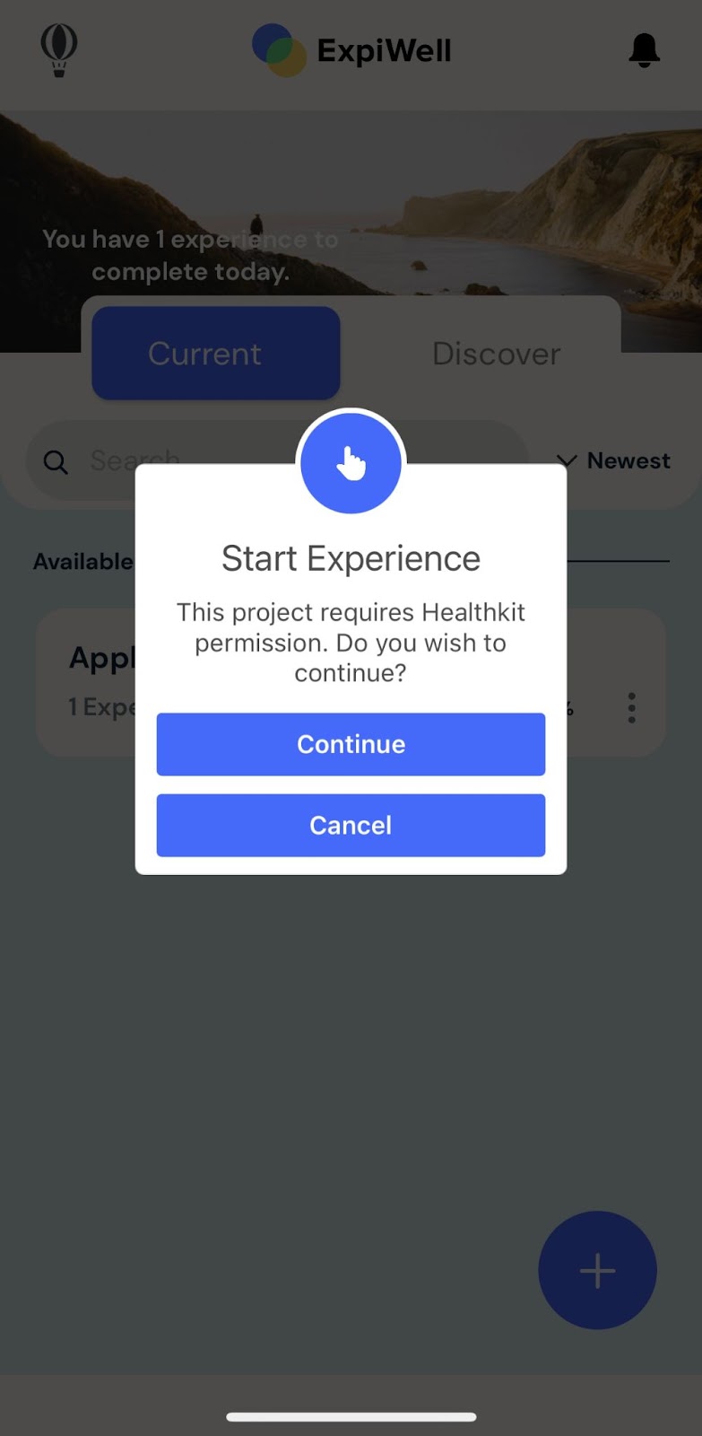 mobile permissions - grant ExpiWell access to HealthKit