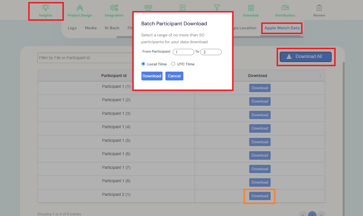 batch download for Apple Watch data