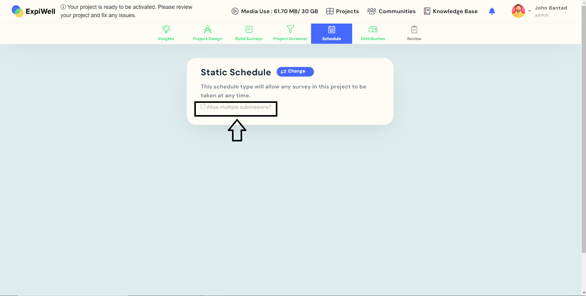 Static Scheduling - single submission
