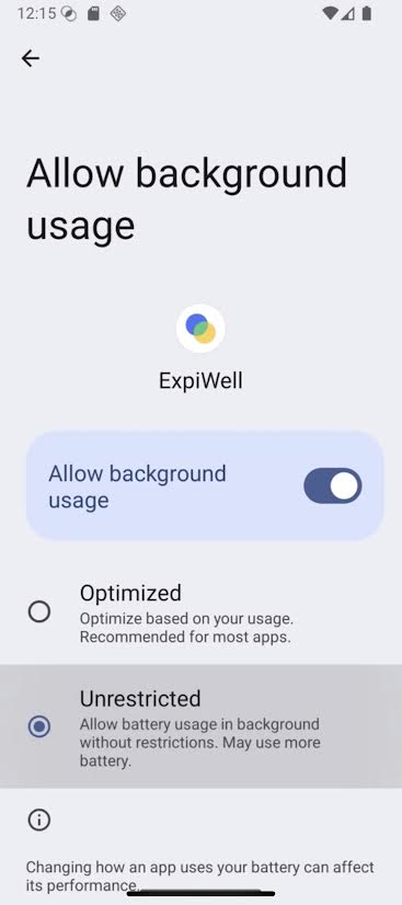 unrestricted background battery usage