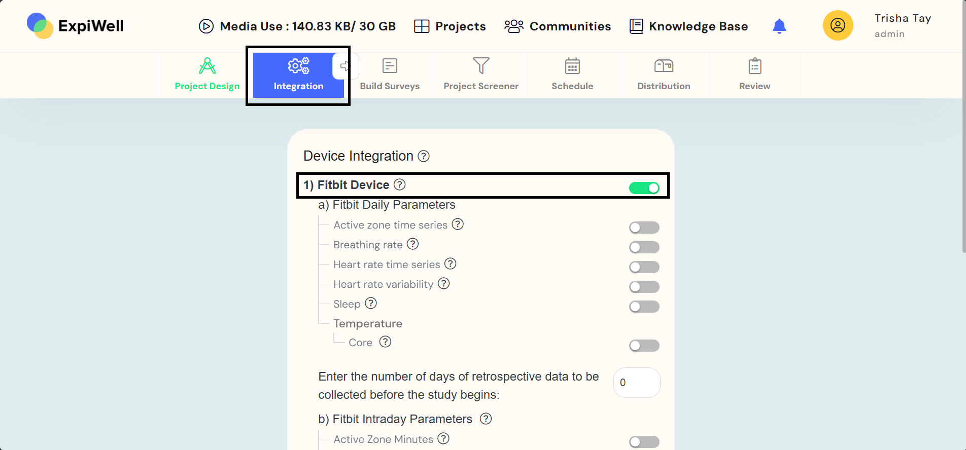 Toogle on Fitbit Device 