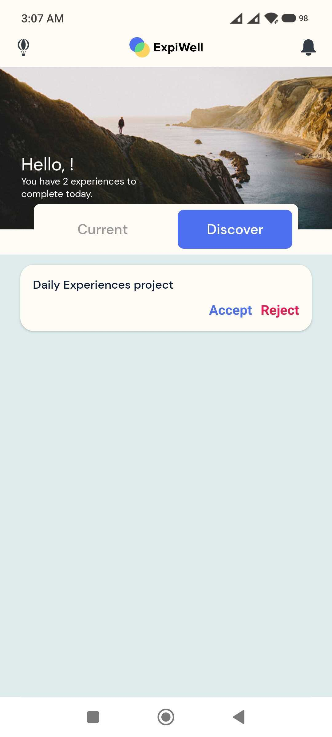 invited to the project via the app's discover tab.