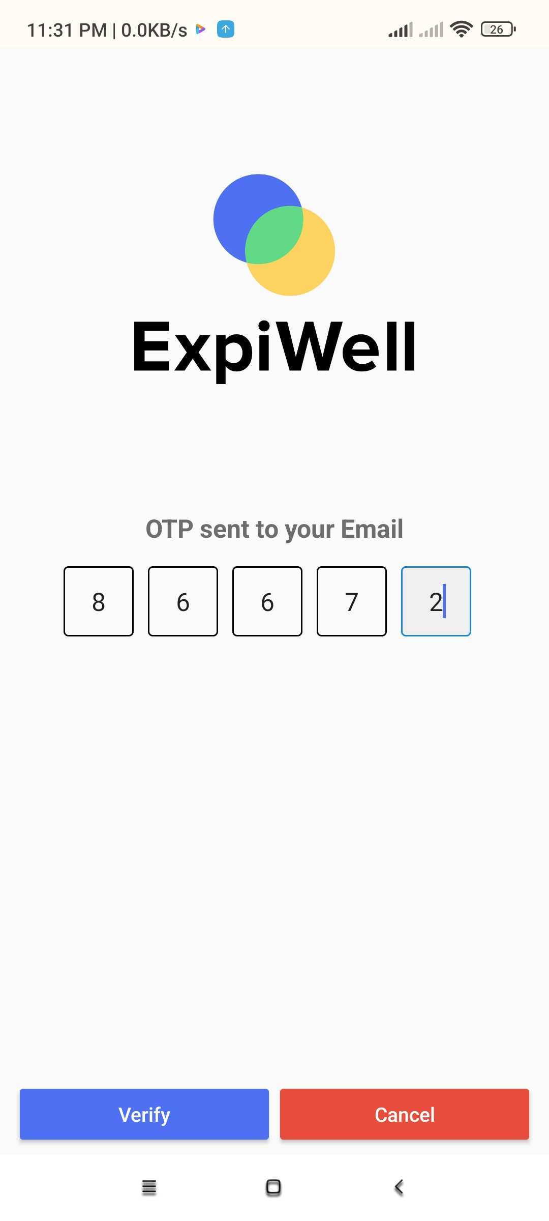 Mobile app OTP verification