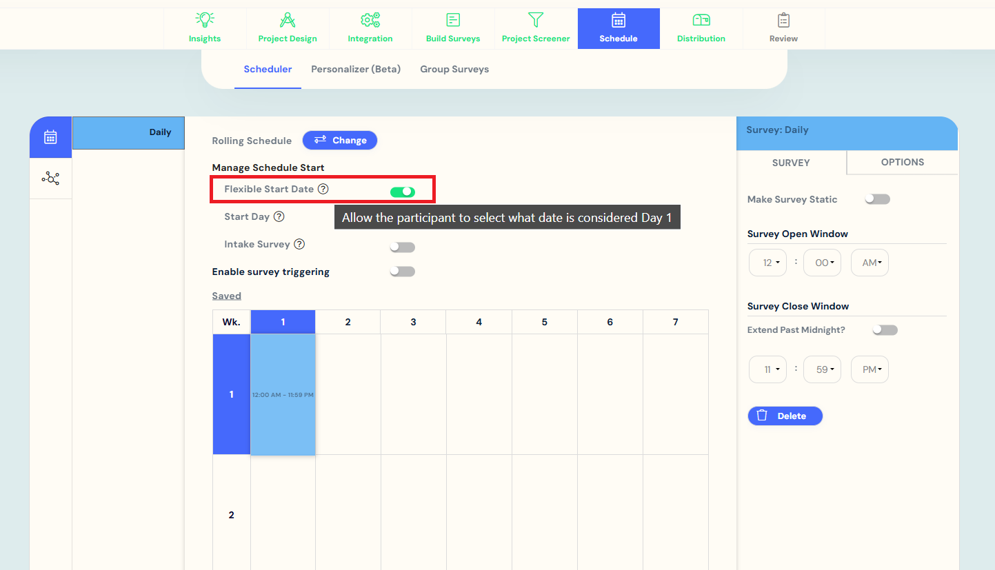 flexible start date option