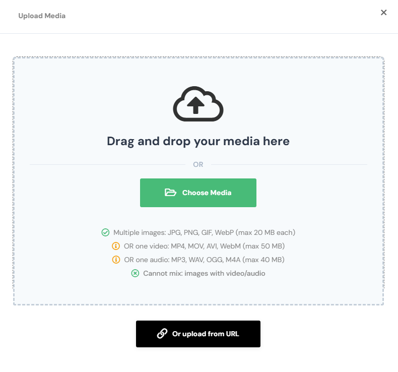 embed media modal