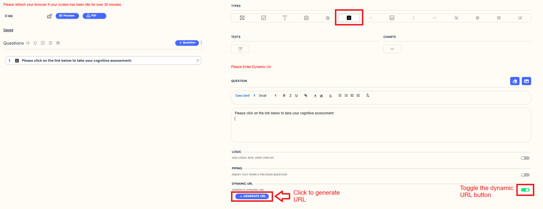dynamic link creation