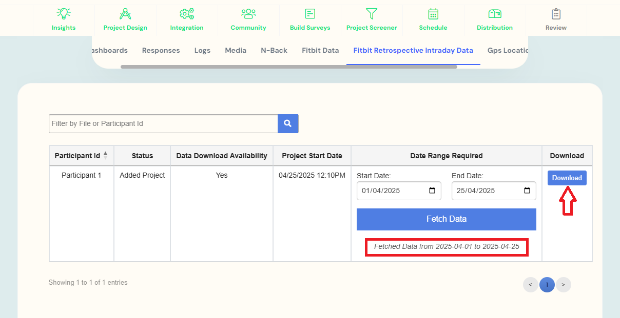 Download fetched data