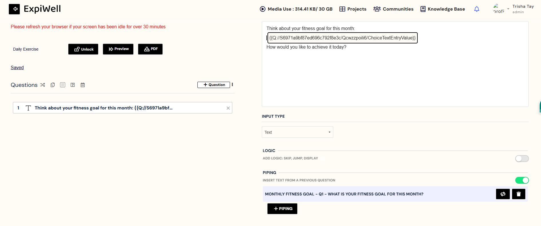 cross piping placeholder tag