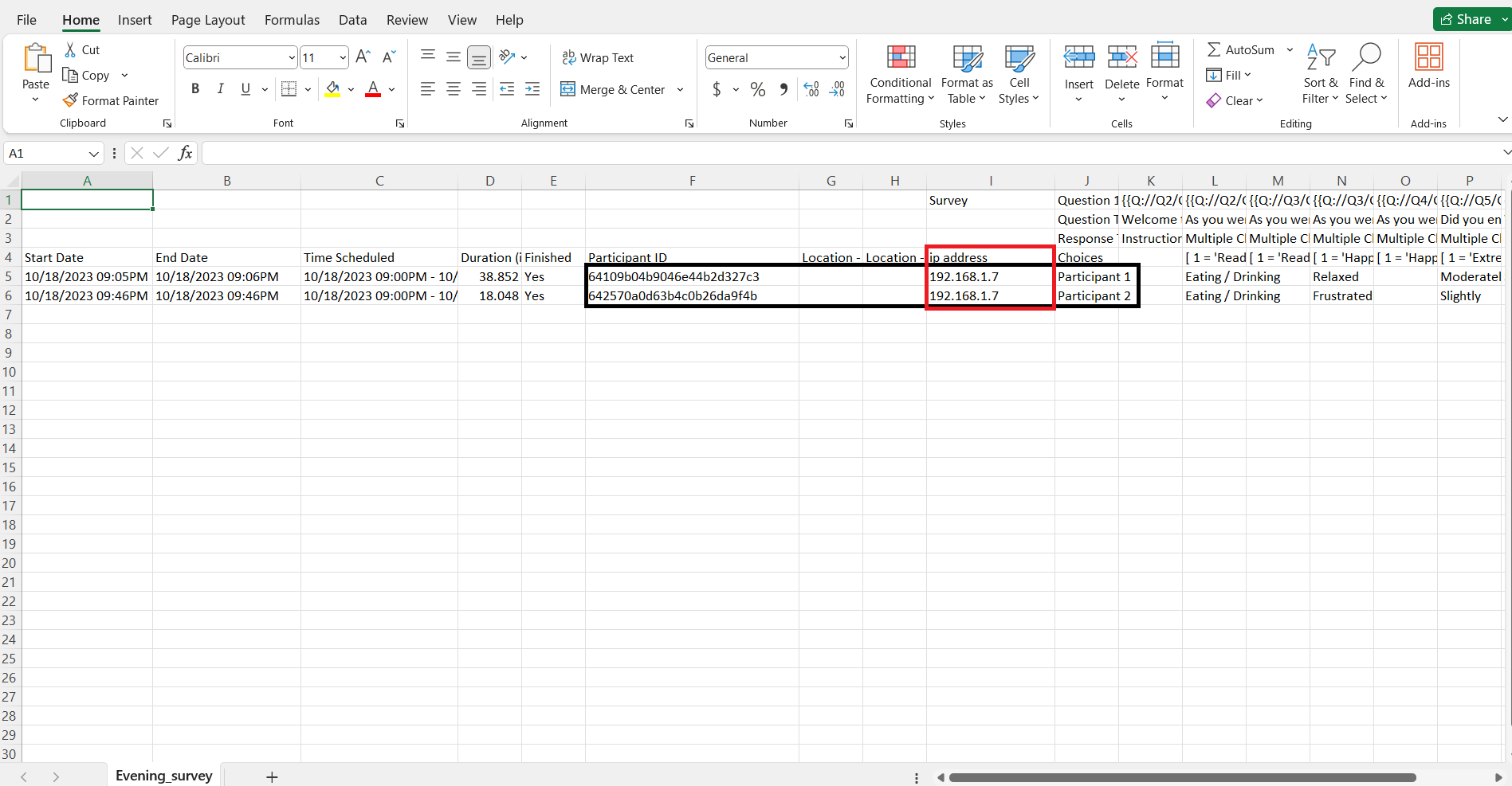 Downloaded file - IP addresses