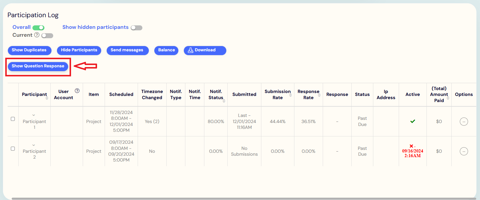 Show Individual Question Responses