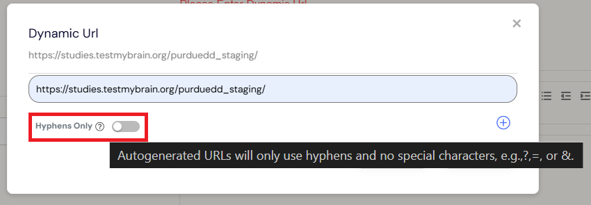 hyphens only dynamic link