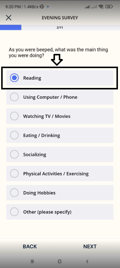 ExpiWell Mobile App live survey
