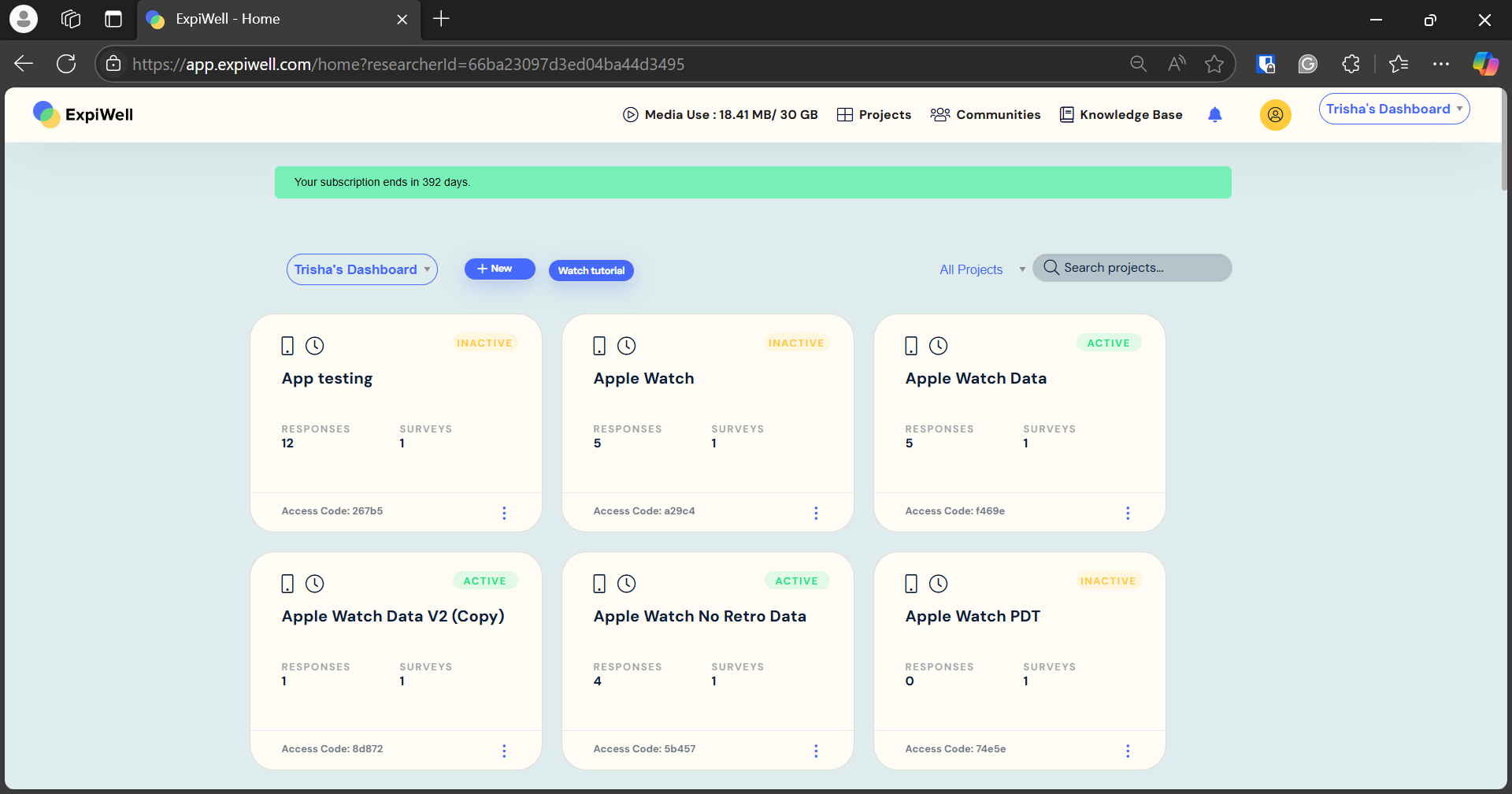 Team user dashboard