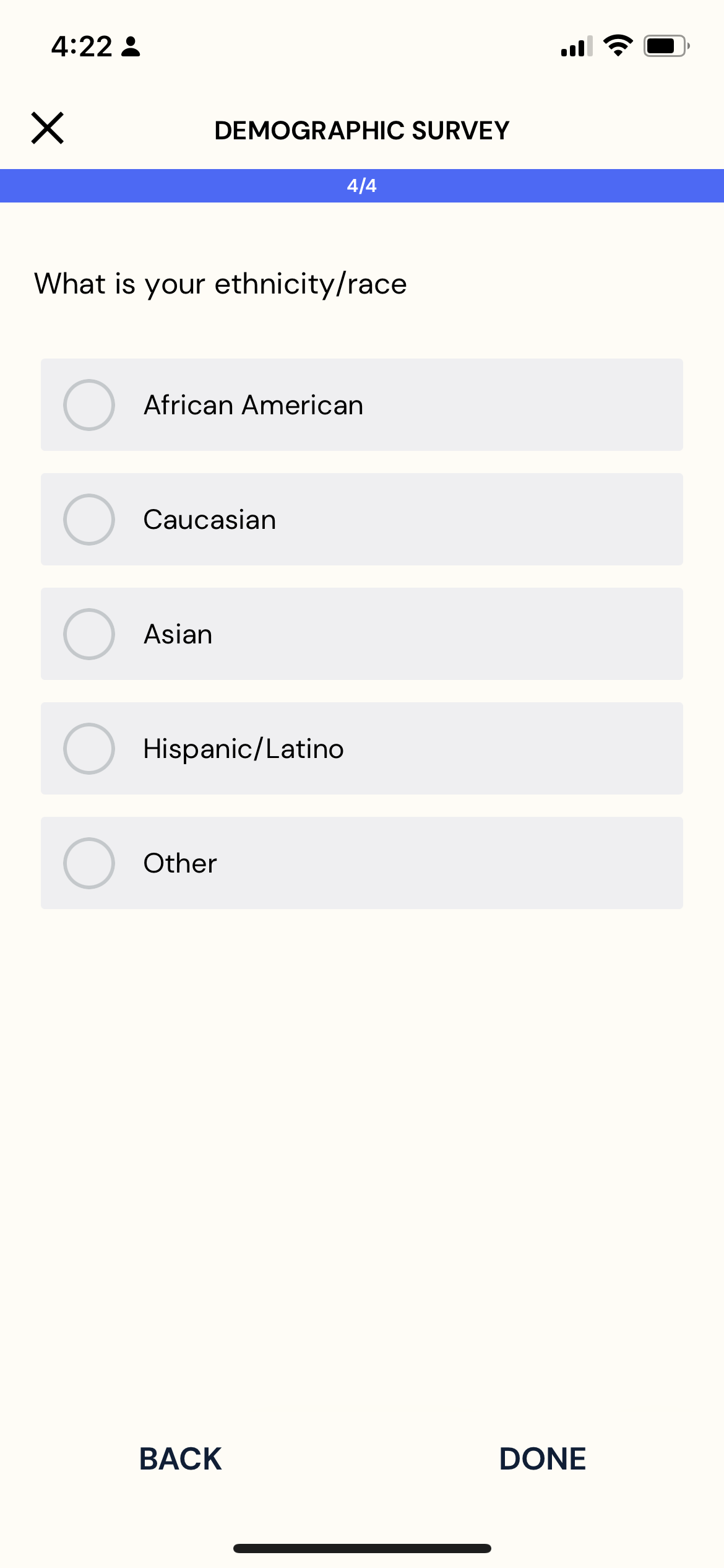 ExpiWell App Race and Ethnicity Question