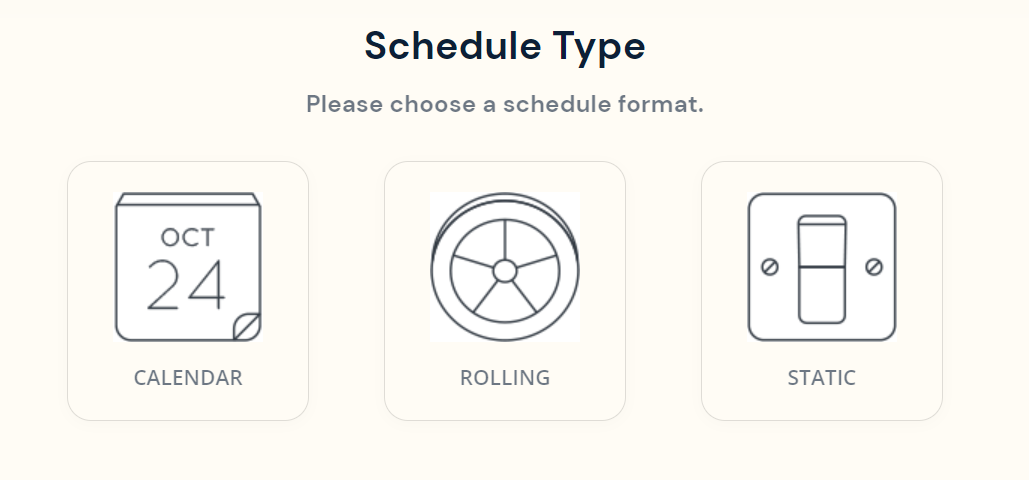 Three schedule types