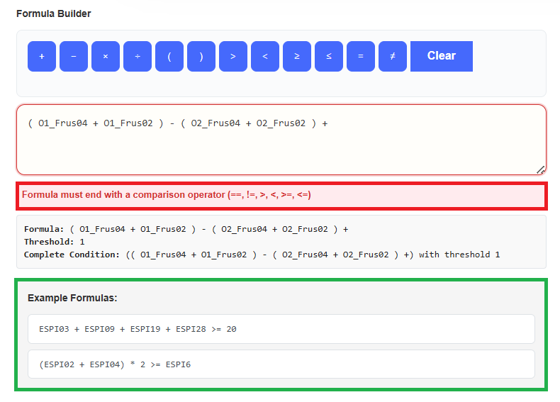 formula builder error - multiple occasions
