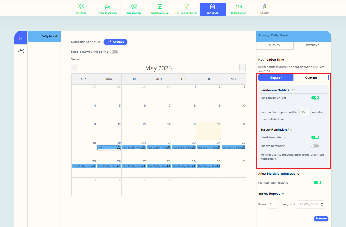 regular notifications (calendar schedule)