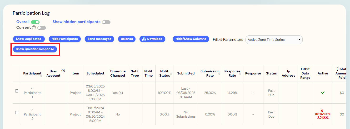 Show Individual Question Responses