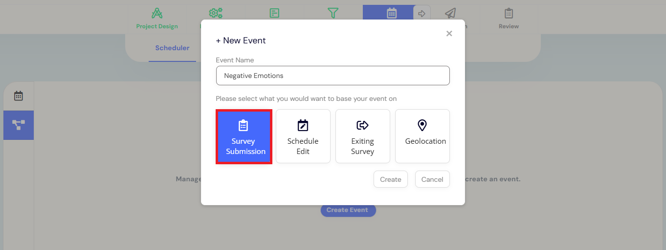 survey submission event