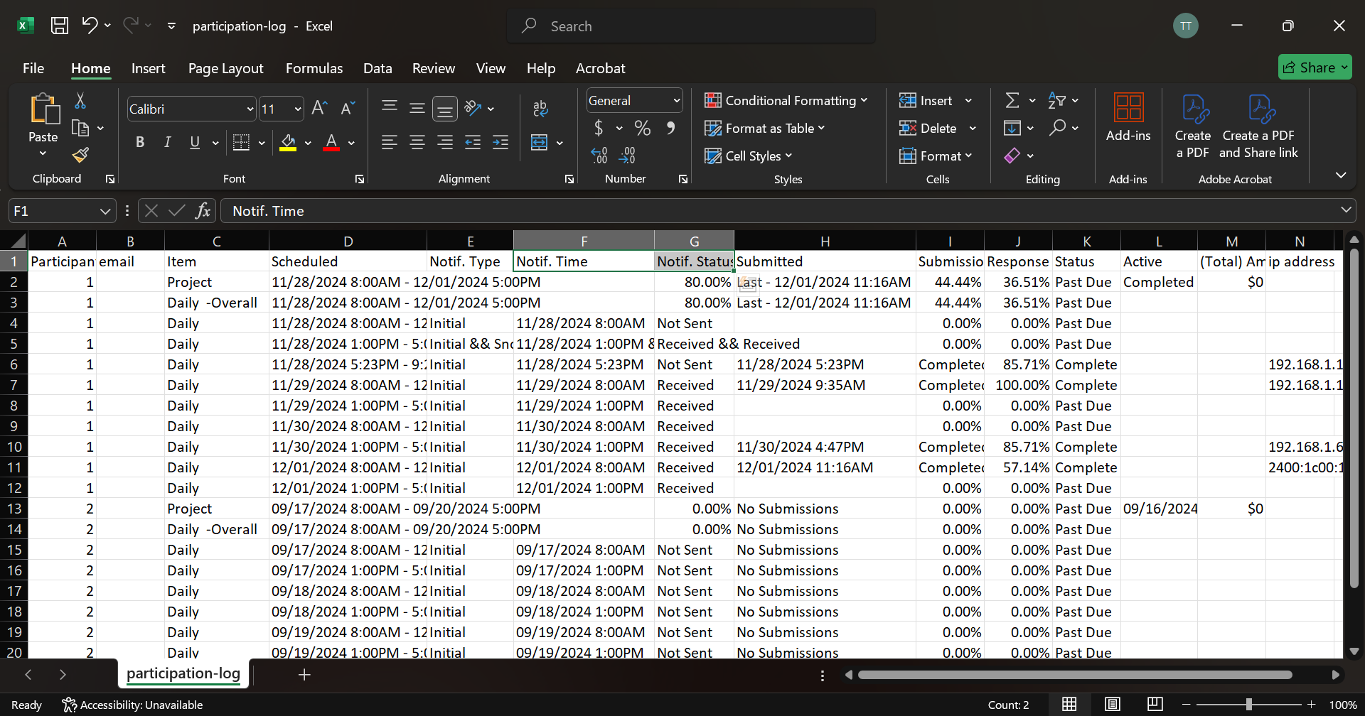 example of a CSV file 