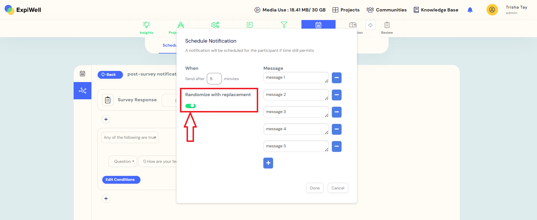 Randomize with replacement option