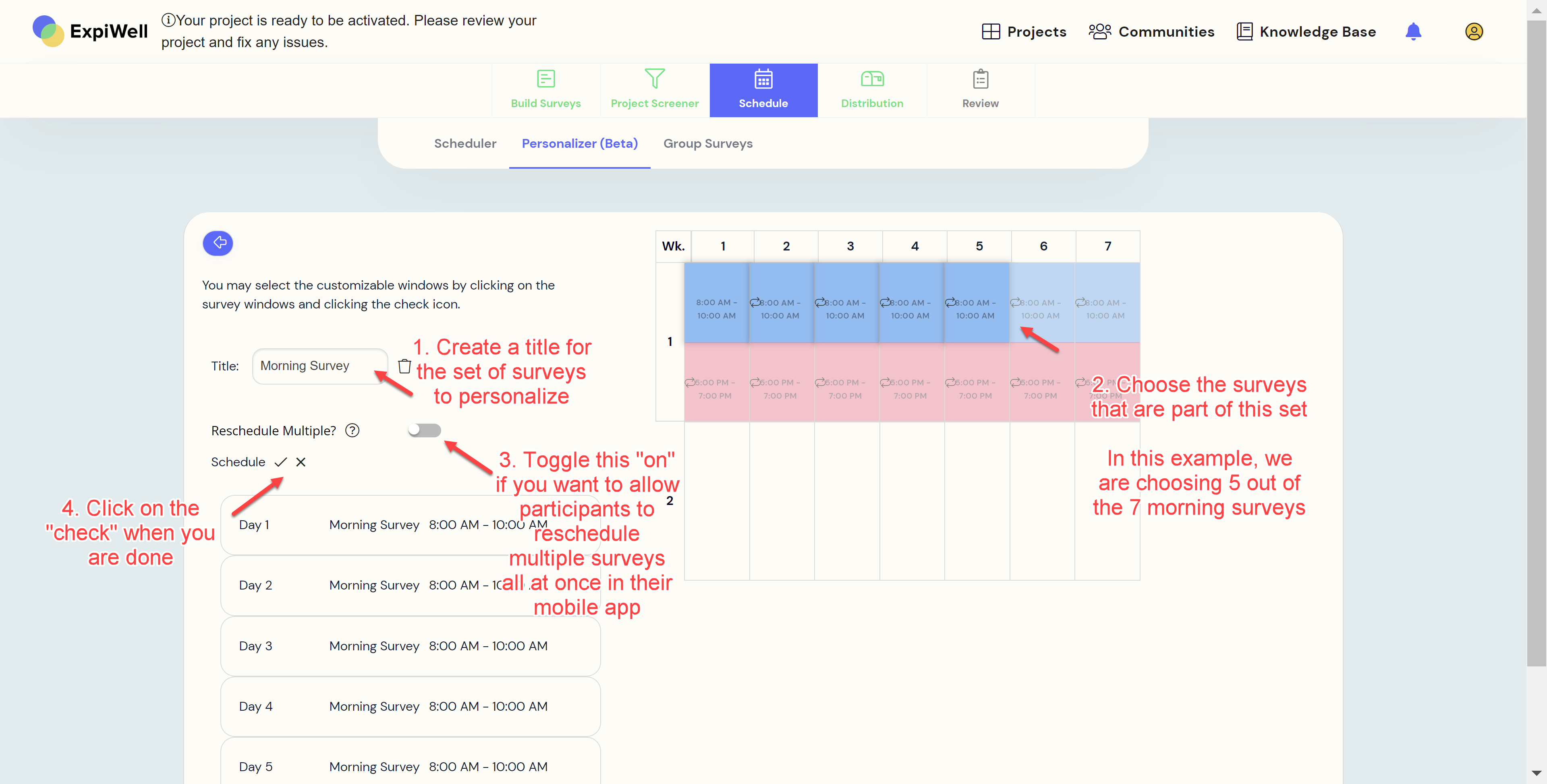 Personalizer and Choosing Surveys