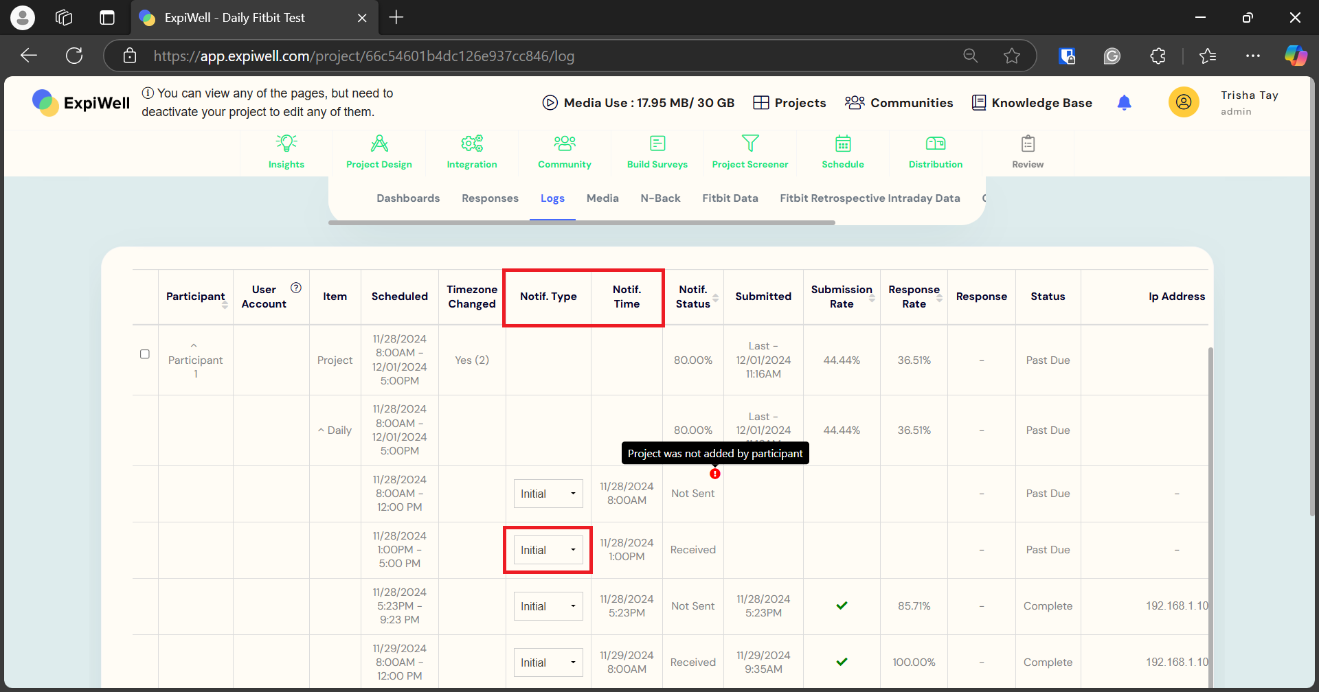 view initial or reminder notification times