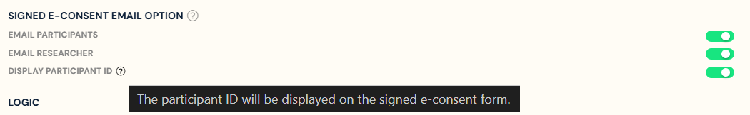 e-consent display participant ID option
