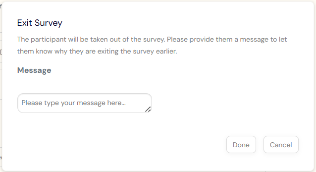 Exit Survey