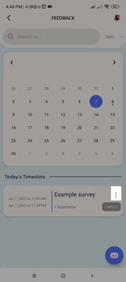Mobile App survey option