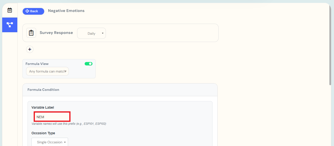 formula variable label