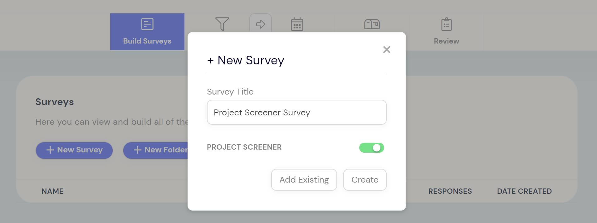 ExpiWell Create Project Screener Survey