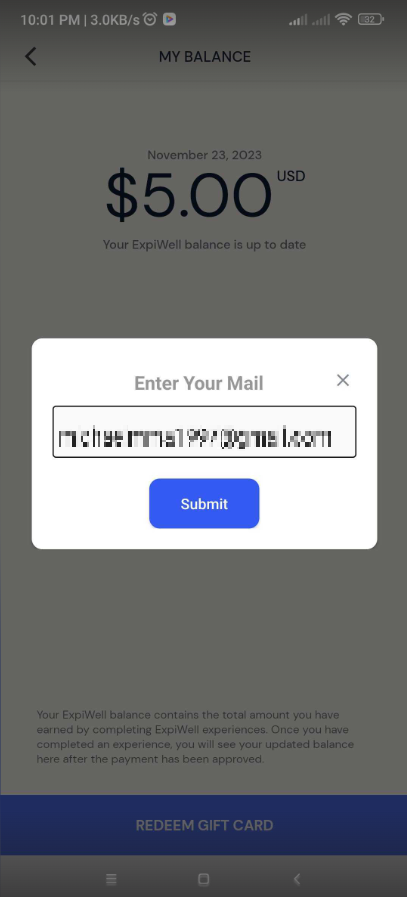 ExpiWell mobile app - Enter your email