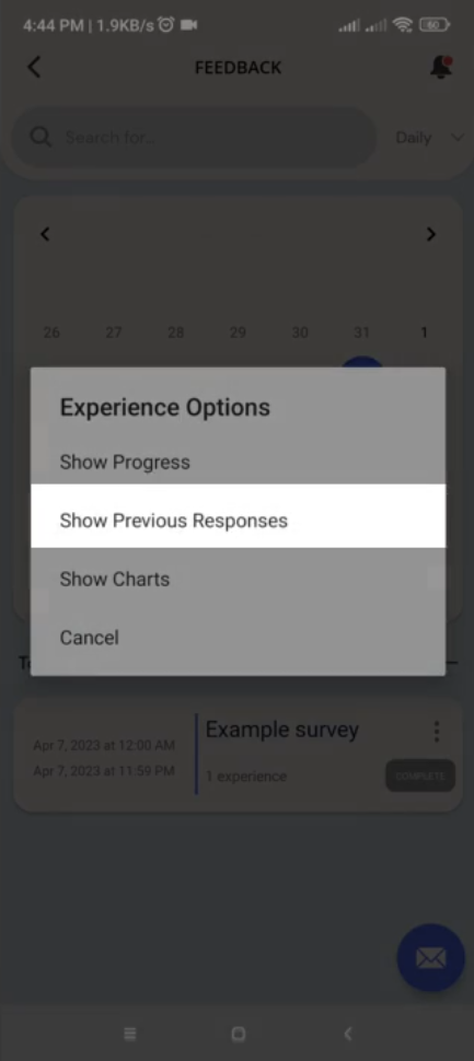 Experience options