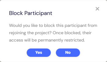 block participant confirmation pop-up