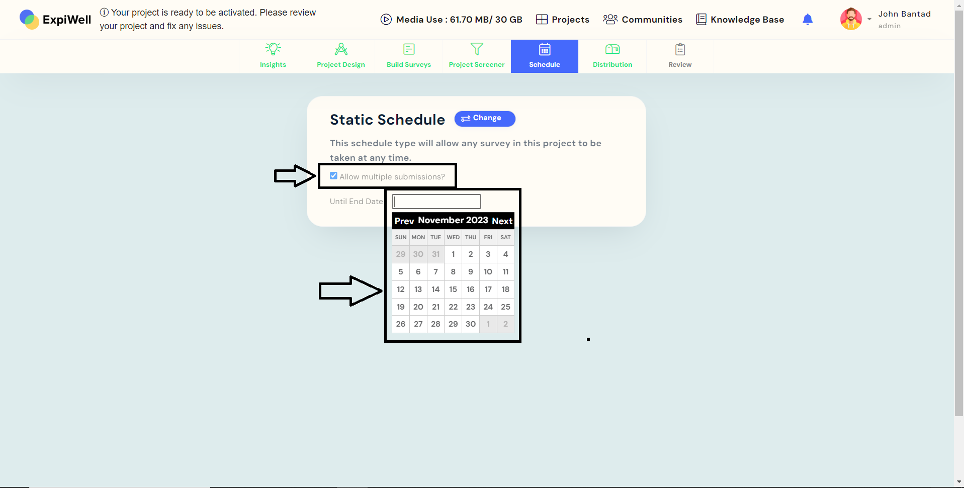 Static Scheduling - Multiple Subm
