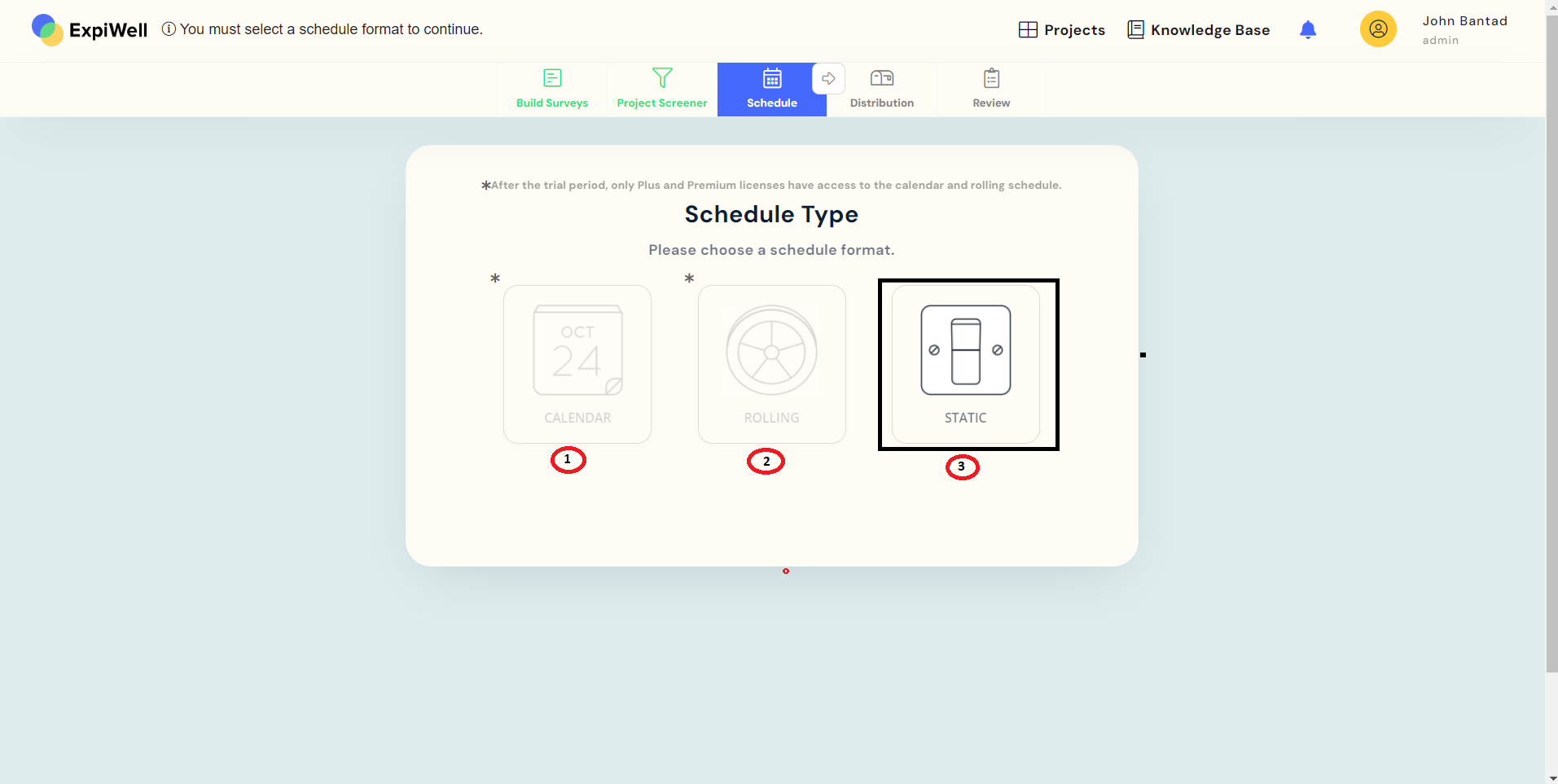 Scheduling tab