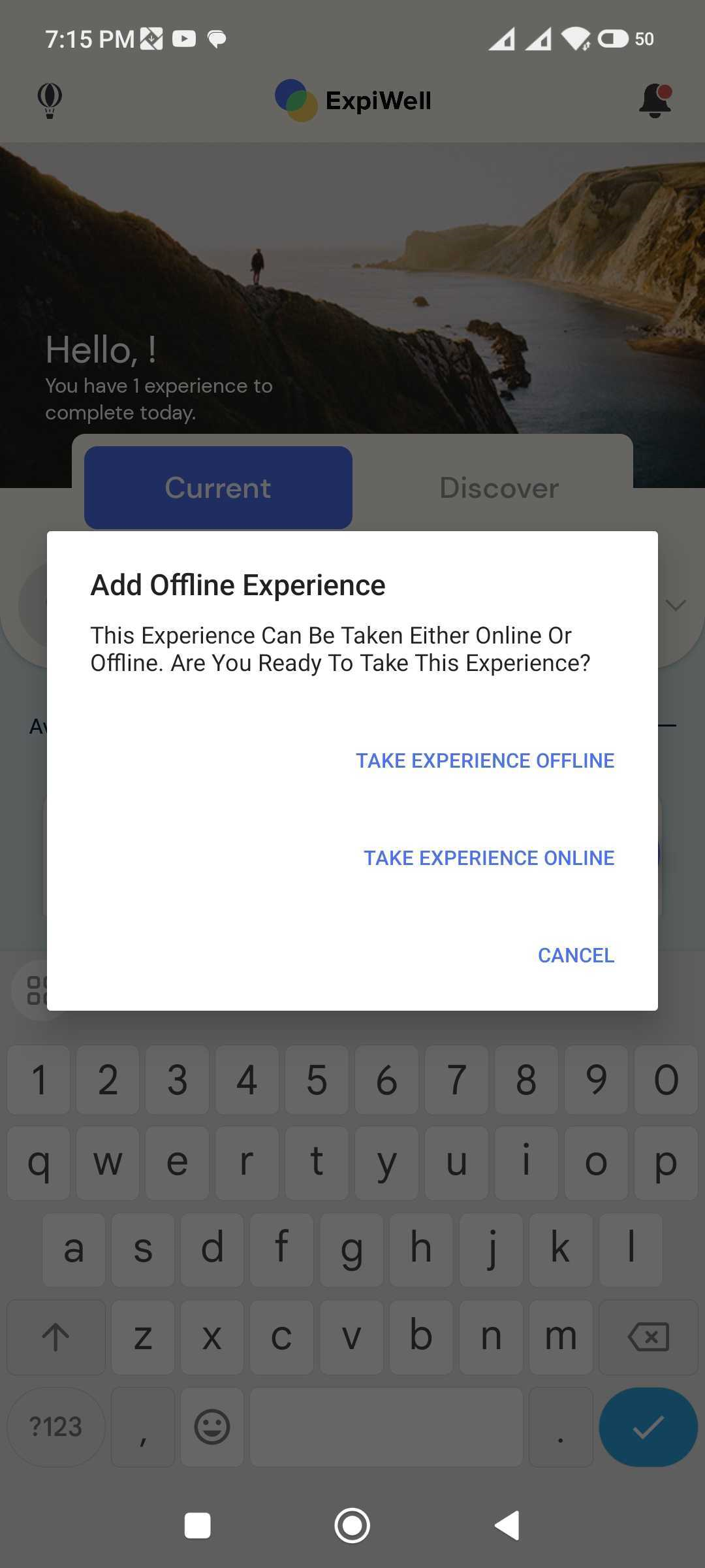 Add offline experience prompt