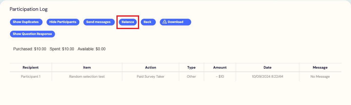 Balance feature