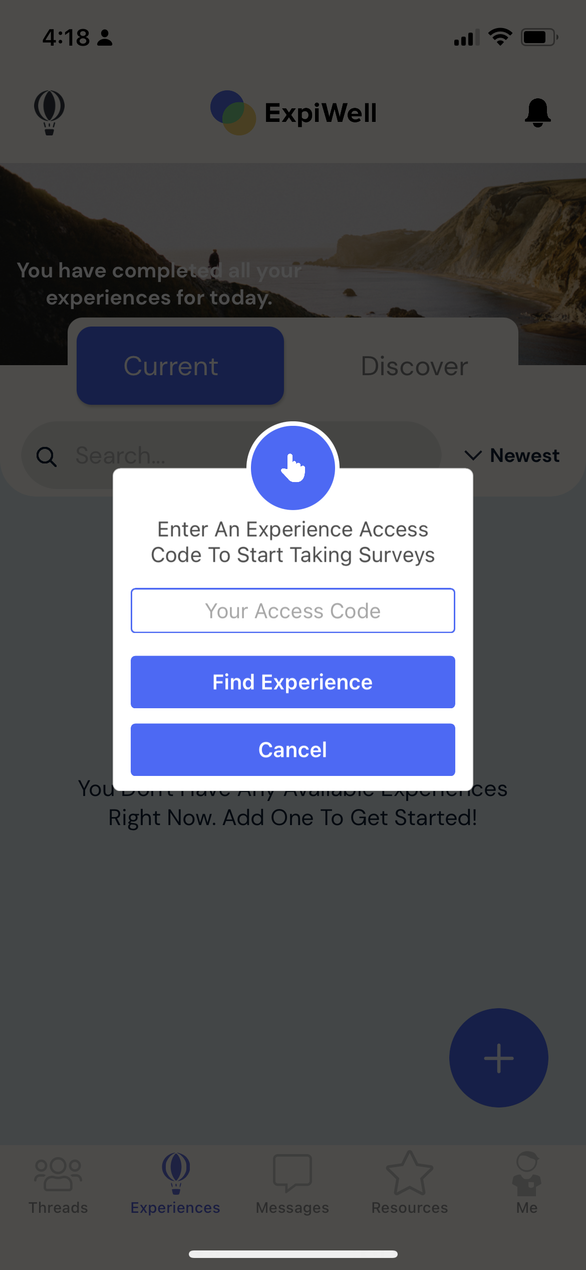 ExpiWell App Find Experience
