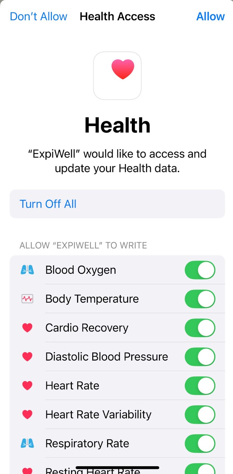 health data access - allow all