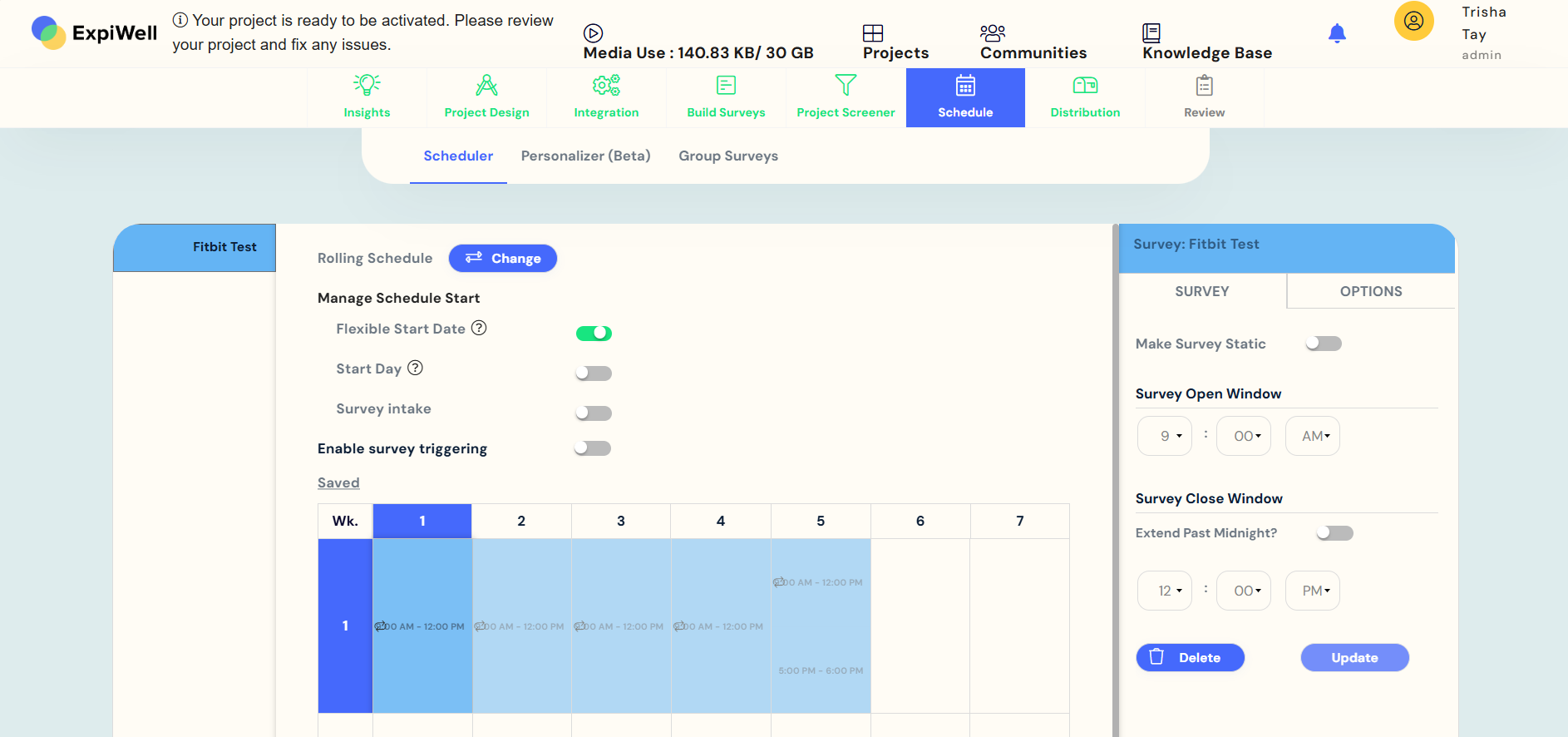 Scheduling Your Survey